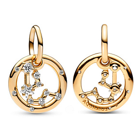 Šarm Striebro 925 pozlátené znamenie zverokruhu Vodnár, prívesok náramok