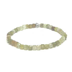 Granát Tsavorit zelený fazetový náramok elastický prírodný kameň, guľôčka 4,5 mm / 16 - 17 cm, maskot záhradníka