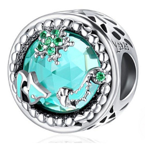 Charm Striebro 925 Priezračný oceán, korálka na náramok more Charm Striebro 925 Priezračný oceán, korálka na náramok more