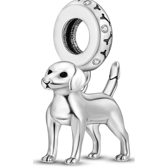 Charm Striebro 925 Pes - Labrador stojaci, prívesok na náramok, zviera