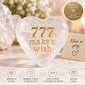 Kameň prianí 777 – srdce z prírodného krištáľu s nápisom Make a Wish – šťastie, priania a láska