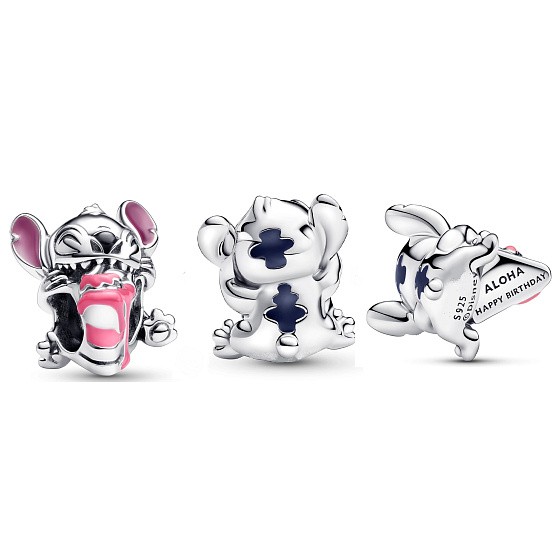 Prívesok Striebro 925 Disney Stitch s narodeninovou tortou, korálik na náramku film
