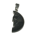 Achát sivý Mesiac prívesok prírodný kameň, ručne brúsená figúrka 2,2 x 10 mm, prináša do života úspech