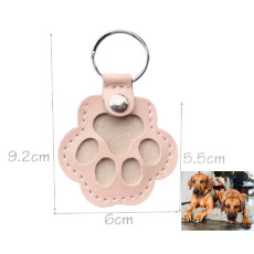 Klíčenka Tlapka – památka na vašeho mazlíčka, kterou máte stále u sebe, koženková, růžová
