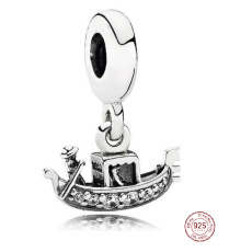 Striebro 925 Benátky Gondola, cestovný náramok prívesok