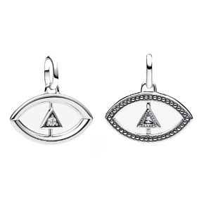 Charm Sterlingové stříbro 925 Mini medailon - Amulet proti uhranutí symbol
