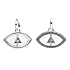 Charm Sterlingové stříbro 925 Mini medailon - Amulet proti uhranutí symbol