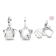 Charm Striebro 925 Pes - môj psík - môj najlepší priateľ, 2v1 prívesok na náramok domáci miláčik