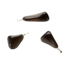 Obsidiánový príves Smoke Trommel prírodný kameň M cca 2,5 cm, záchranný kameň