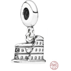 Striebro 925 Rím Koloseum, cestovný náramok prívesok