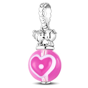 Striebro 925 Kiss, love, heart, prívesok na náramok Striebro 925 Kiss, love, heart, prívesok na náramok