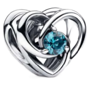 Charm Zapletené srdce, korálek na náramek láska Charm Zapletené srdce, korálek na náramek láska