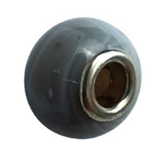 Achát šedý prívesok okrúhly prírodný kameň 14 mm, otvor 4,2 mm 1 kus