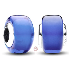 Prívesok Striebro 925 Modré korálky z muránskeho skla na náramku symbol