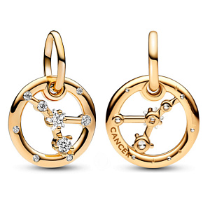 Šarm Striebro 925 Pozlátené znamenie zverokruhu Rak, prívesok na náramok