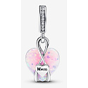 Prívesok zo striebra 925 Opalizujúce srdce pre mamu, prívesok na náramok lásky
