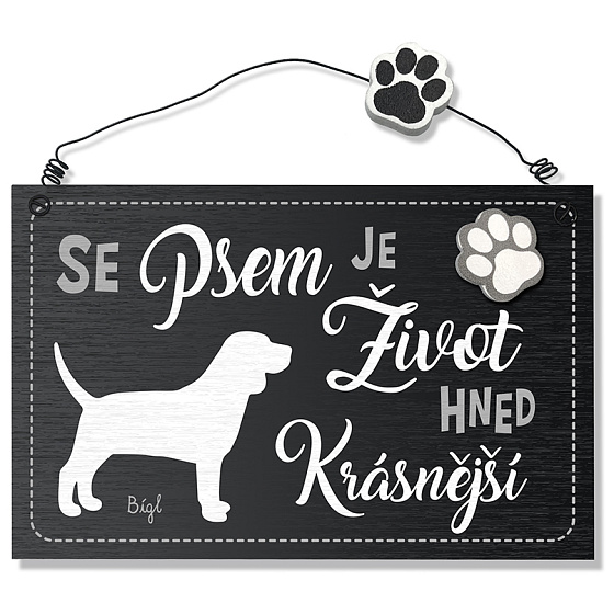 Nekupto Pets drevený nápis Beagle 155 x 98 x 5 mm