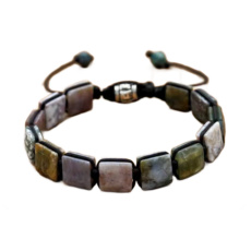 Achát Indický náramek pletený přírodní kámen, rozměr 10 x 10 x 5 mm / 18,5 cm, posuvné zapínání Achát Indický náramek pletený přírodní kámen, rozměr 10 x 10 x 5 mm / 18,5 cm, posuvné zapínání