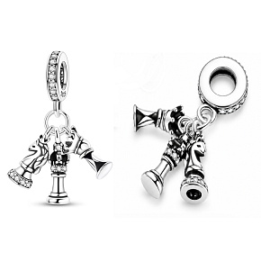 Charm Šachy – kráľ, kráľovná a veža | Prívesok na náramok, symbol stratégie a víťazstva, záujmy
