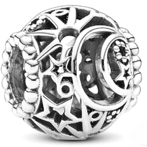 Prívesok Striebro 925 Slnko, mesiac a hviezdy, korálik na náramku vesmír