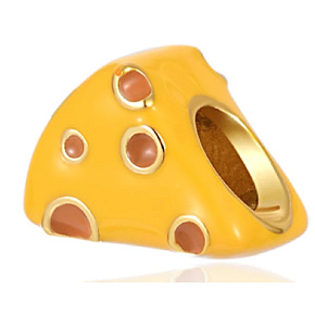 Prívesok Striebro 925 Emmental - dierovaný syr, korálik na náramok, jedlo a pitie Prívesok Striebro 925 Emmental - dierovaný syr, korálik na náramok, jedlo a pitie