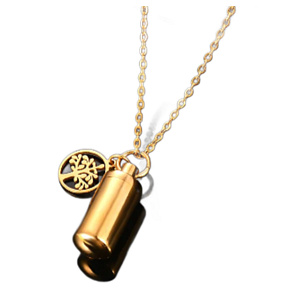 Pamätník, prívesok na urnu, strom života. zlato.vodotesné, z nehrdzavejúcej ocele 10 x 28 mm Pamätník, prívesok na urnu, strom života. zlato.vodotesné, z nehrdzavejúcej ocele 10 x 28 mm