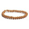 Elastický náramok Rudraksha z prírodných semienok, guľôčka 6 mm / 16 - 17 cm