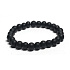 Achát čierny matný náramok elastický prírodný kameň, guľa 8 mm / 16-17 cm, dodáva odvahu a silu
