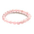 Ruženin náramok elastický prírodný kameň, guľôčka 8 mm / 16 - 17 cm, kameň lásky