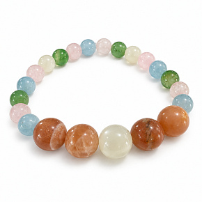 Náramok s príbehom – Milujem ťa, dcéra, prírodné minerály, guľôčka 8 mm / zápästie 16 –18 cm