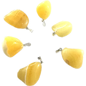 Kalcit oranžový Troml prívesok prírodný kameň M, cca 2,5 cm, kameň intuície