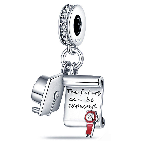 Strieborný prívesok 925 Graduation - Future can be expected, prívesok na náramku
