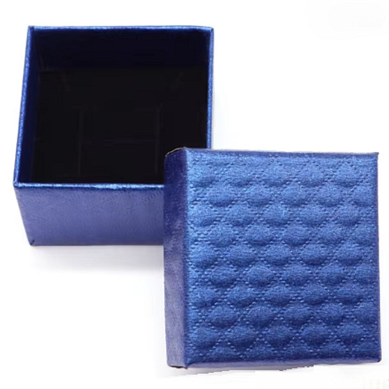 Darčeková krabička textúrovaný papier s hubkou na šperky tmavomodrá 5,1 x 5 x 3,3 cm 1 kus