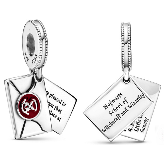 Charm Harry Potter - Prijímací list do Bradavíc, prívesok  na náramok 2v1