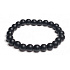 Onyx čierny matný náramok elastický prírodný kameň, korálik 8 mm / 16-17 cm, kameň životnej sily