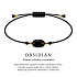 Obsidián – Síla minerálů | Nastavitelný šňůrkový náramek | Symbol ochrany