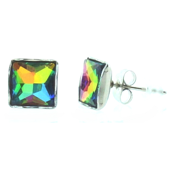 Magické náušnice štvorcové, špajdle Nie som len šperk 0,9 x 0,9 cm