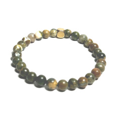 Ryolit náramok elastický prírodný kameň, guľôčka 6 mm / 16-17 cm, kameň číreho vedomia