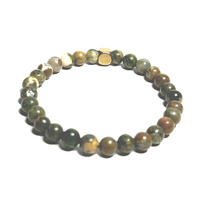 Ryolit náramok elastický prírodný kameň, guľôčka 6 mm / 16-17 cm, kameň číreho vedomia