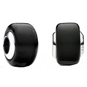 Prívesok Striebro 925 Čierne korálky z muránskeho skla na náramku symbol