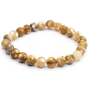 Achát ohnivý matný natur žlutý náramek elastický přírodní kámen, kulička 8 mm / 16 - 17 cm, klid - ochrana - síla - harmonie Achát ohnivý matný natur žlutý náramek elastický přírodní kámen, kulička 8 mm / 16 - 17 cm, klid - ochrana - síla - harmonie