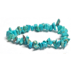 Tyrkenitový náramok elastický sekaný prírodný kameň 19 cm, kameň mladých ľudí, ktorí hľadajú životný cieľ