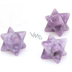 Lepidolitová merkaba hmatka z prírodného kameňa 13 mm, amulet športovcov Lepidolitová merkaba hmatka z prírodného kameňa 13 mm, amulet športovcov