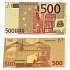 Zlatá plastová bankovka Talisman 500 EUR