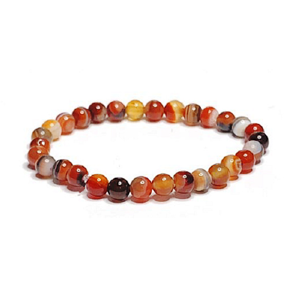 Achát žltý náramok elastický prírodný kameň, guľôčka 6 mm / 16 - 17 cm