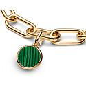Charm Striebro 925 Mini medailón zelený imitácia Malachit, prívesok na náramok symbol