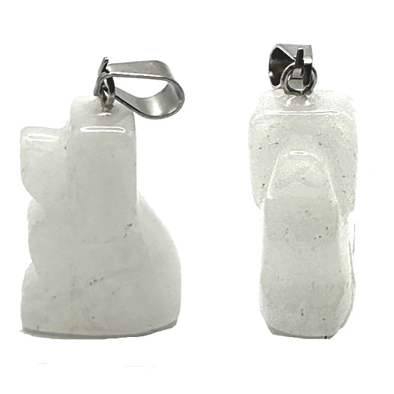 Prívesok Quartz Dog prírodný kameň, ručne brúsená figúrka 1,8 x 2,5 x 8 mm, najdokonalejší liečiteľ
