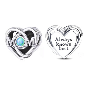 Prívesok Striebro 925 Aranžérsky prívesok pre mamu a srdce, korálik na náramok rodina Prívesok Striebro 925 Aranžérsky prívesok pre mamu a srdce, korálik na náramok rodina