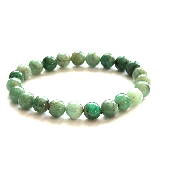 Smaragd kameň náramok 8-9mm/16 - 17cm, Emerald A+++, pravda-láska-šťastie-prosperita-kreativita