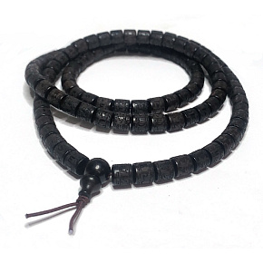 180 Mala náhrdelník Ebenový prírodný tibetský budhistický modlitebný kruh, korálky so šiestimi znakmi mantry, 8 mm x 8 mm 180 Mala náhrdelník Ebenový prírodný tibetský budhistický modlitebný kruh, korálky so šiestimi znakmi mantry, 8 mm x 8 mm